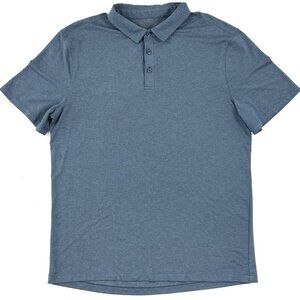 Lululemon Polo Shirt Mens Size Large Stretch Golf Performance Blue Athleisure